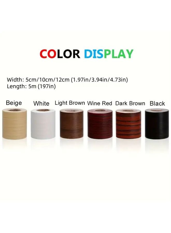 Beige Self Adhesive PVC Vinyl Waist Line Wallpaper Border Sticker 4 72inch X 196 85inch Home Decor For Living Room - Image 3